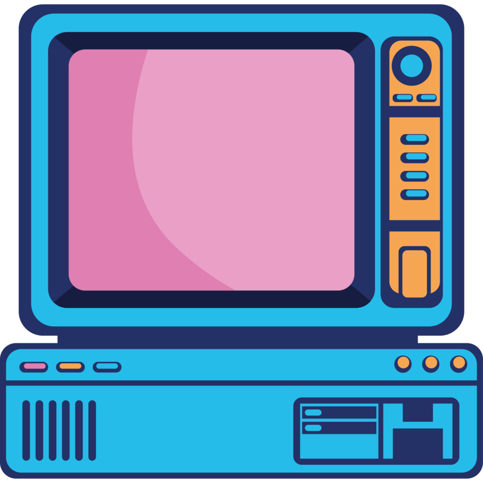 retro computer desktop device png