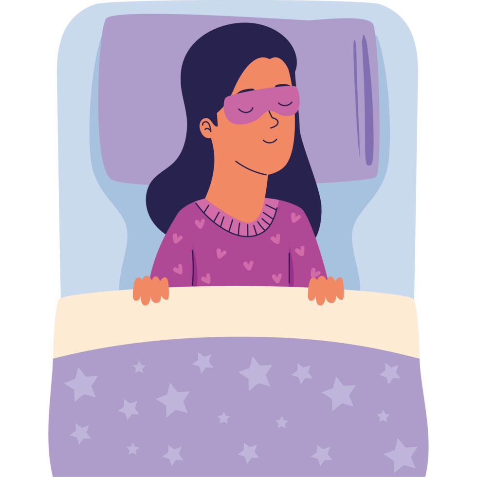 woman sleeping with eyes cover png