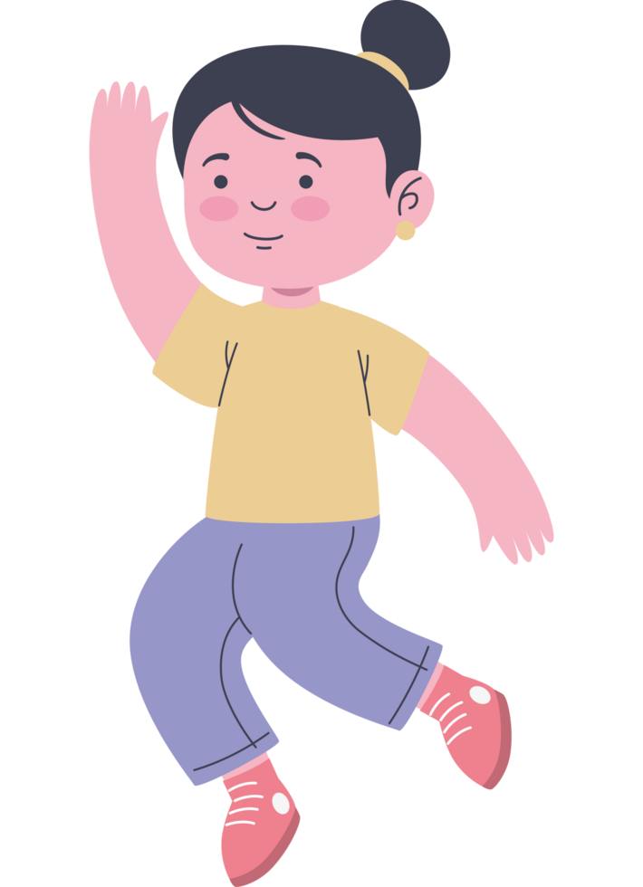 girl jumping for joy, happy and playful png