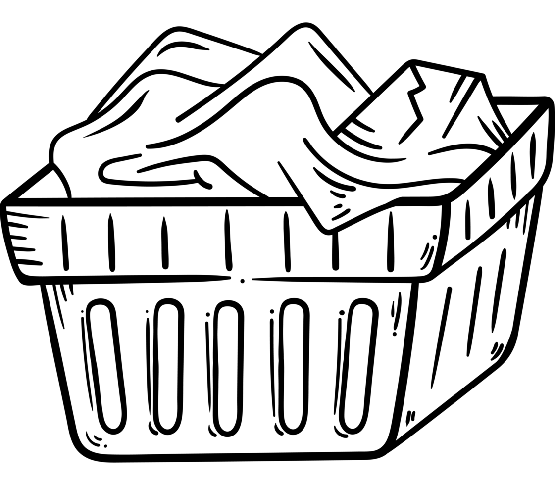 basket with clothes laundry png