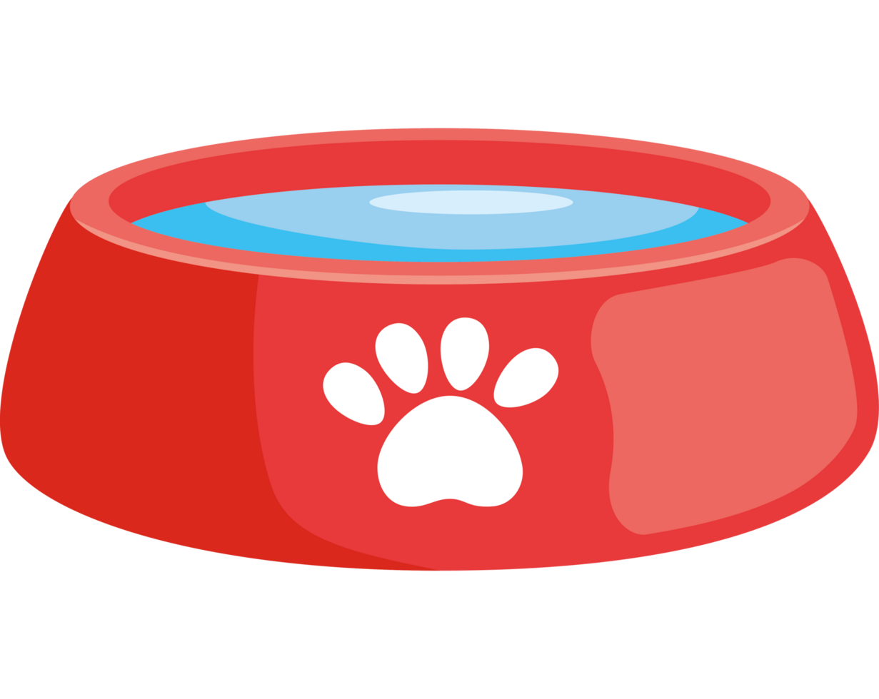 Cute dog bowl decoration png