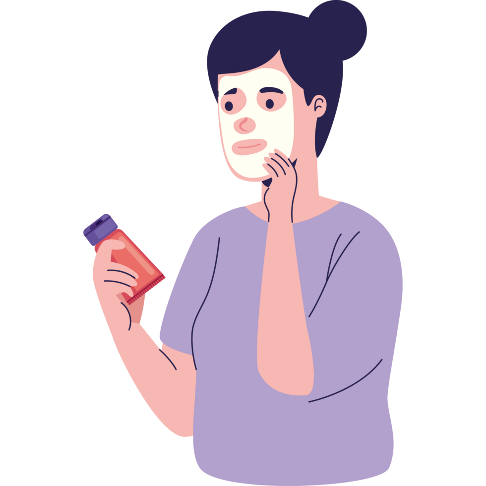 woman holding moisturizer png