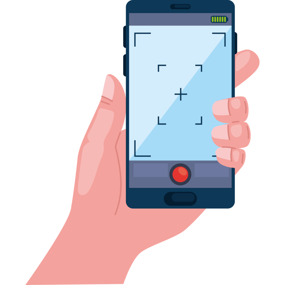 hand holding a smartphone png