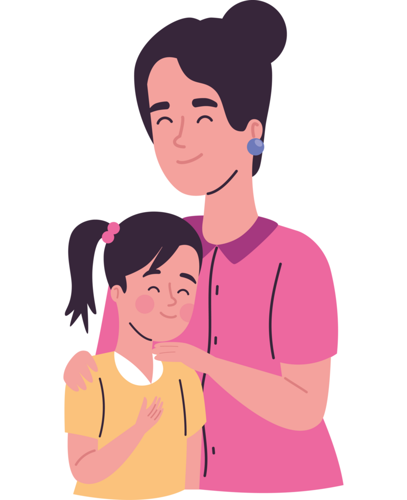 mothers day, mom and daughter png