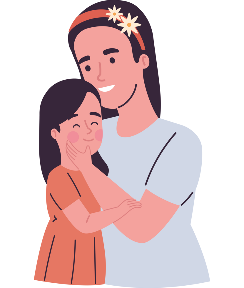 mom and daughter, mothers day png