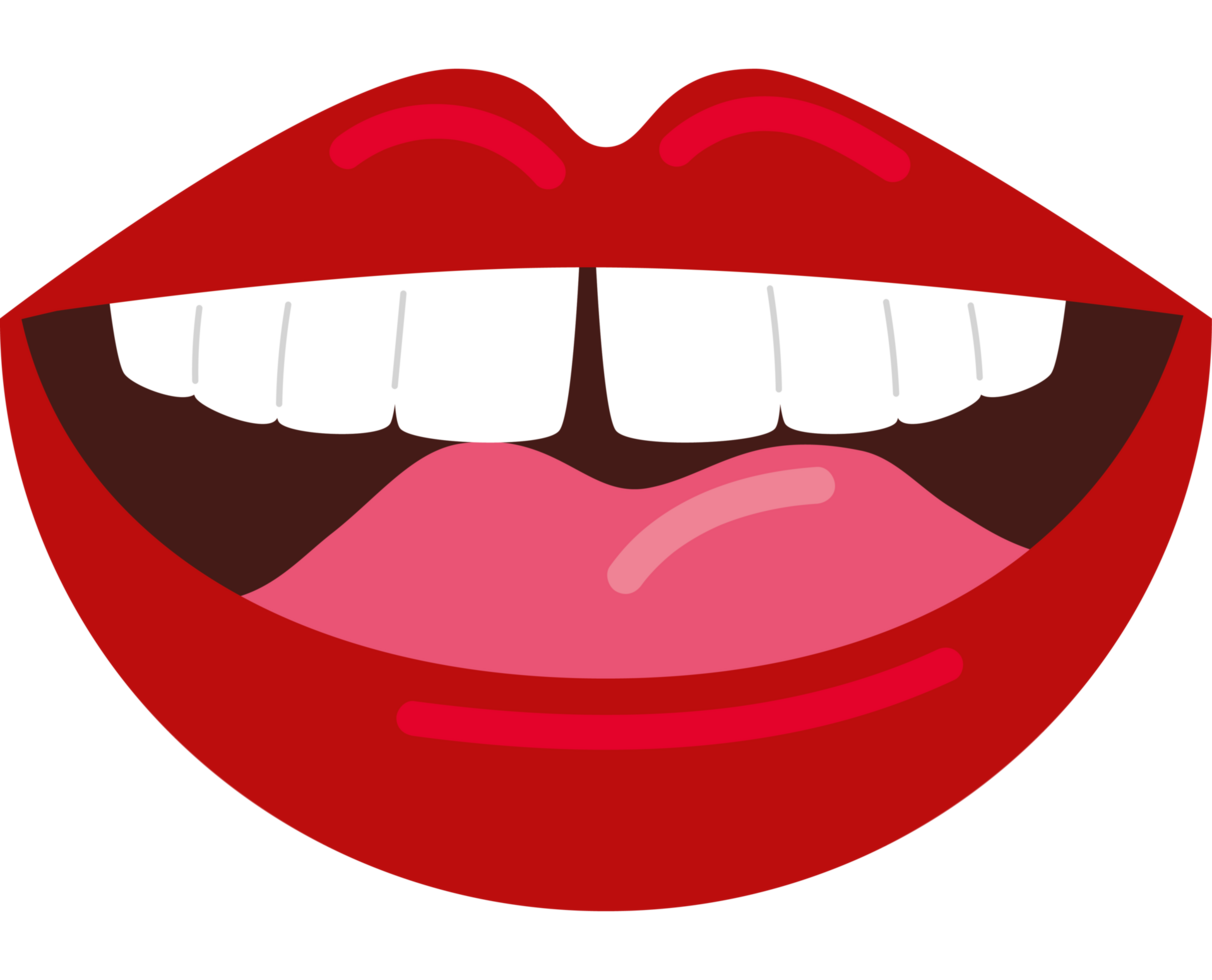 Smiling woman in lipstick png
