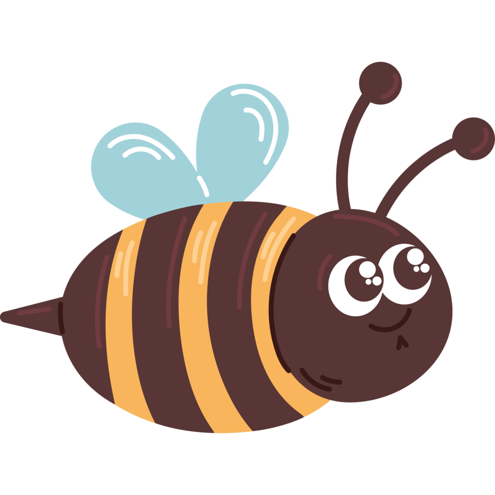 Cute honey bee flying png
