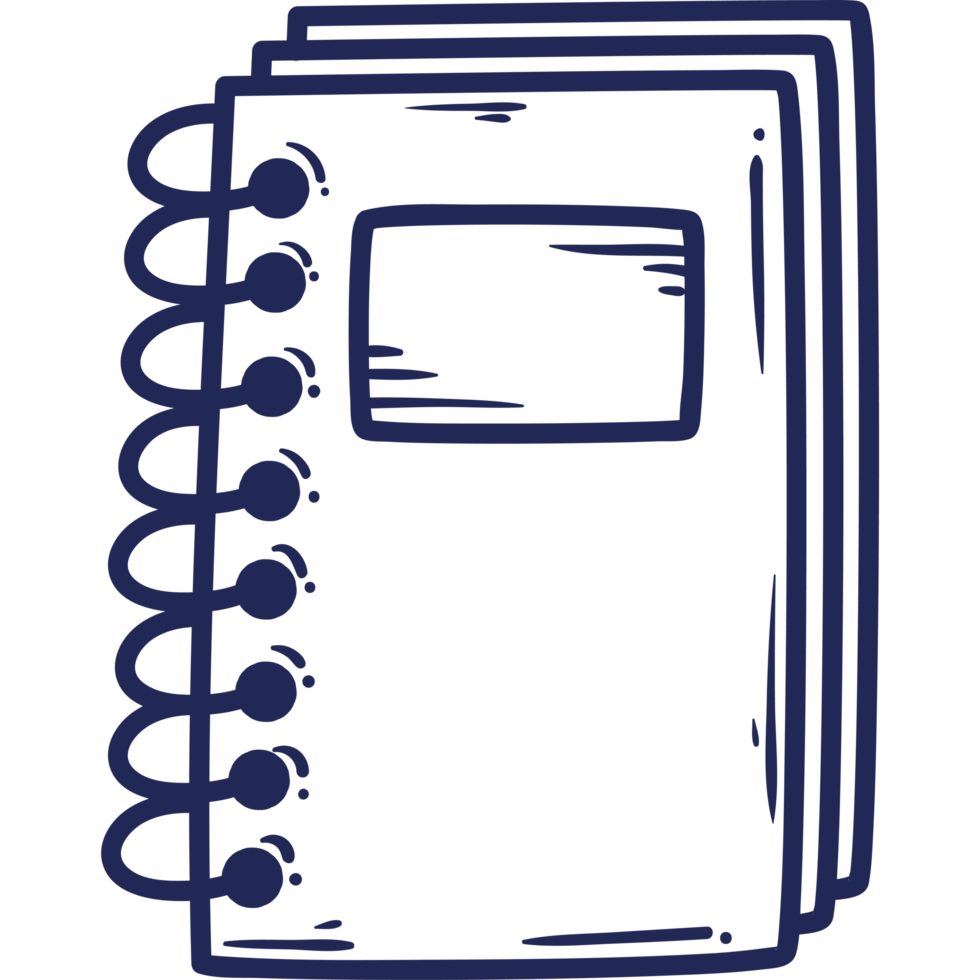 notebook with spiral doodle icon png