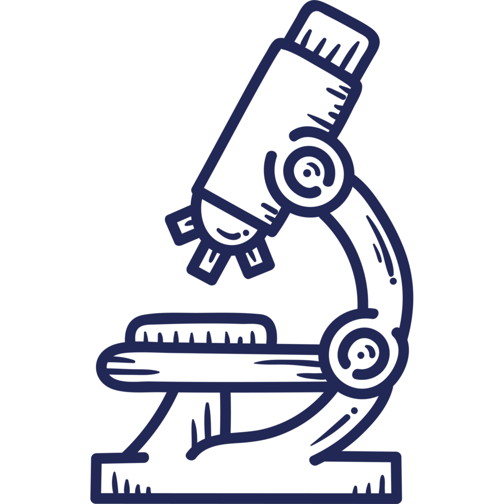 science microscope doodle icon png