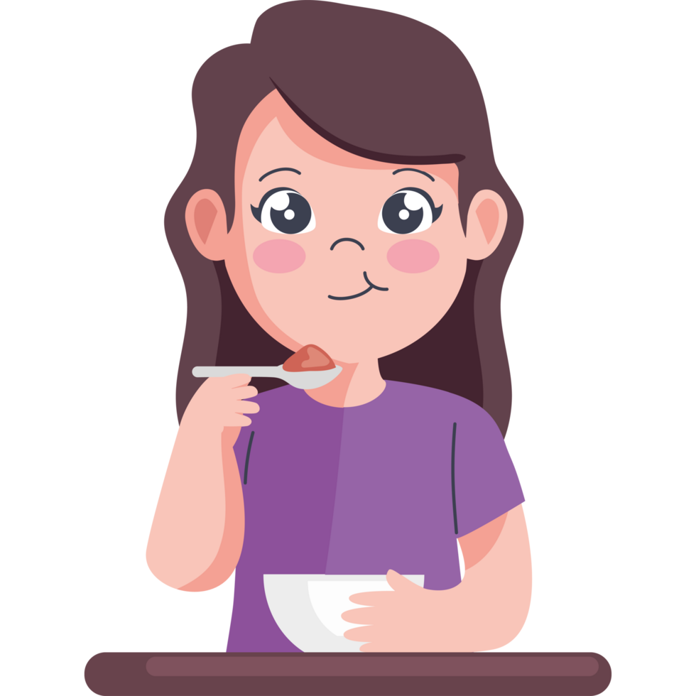 kid eating in a bowl png