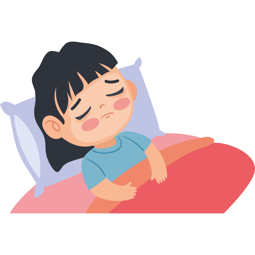 kid sick in a bed png