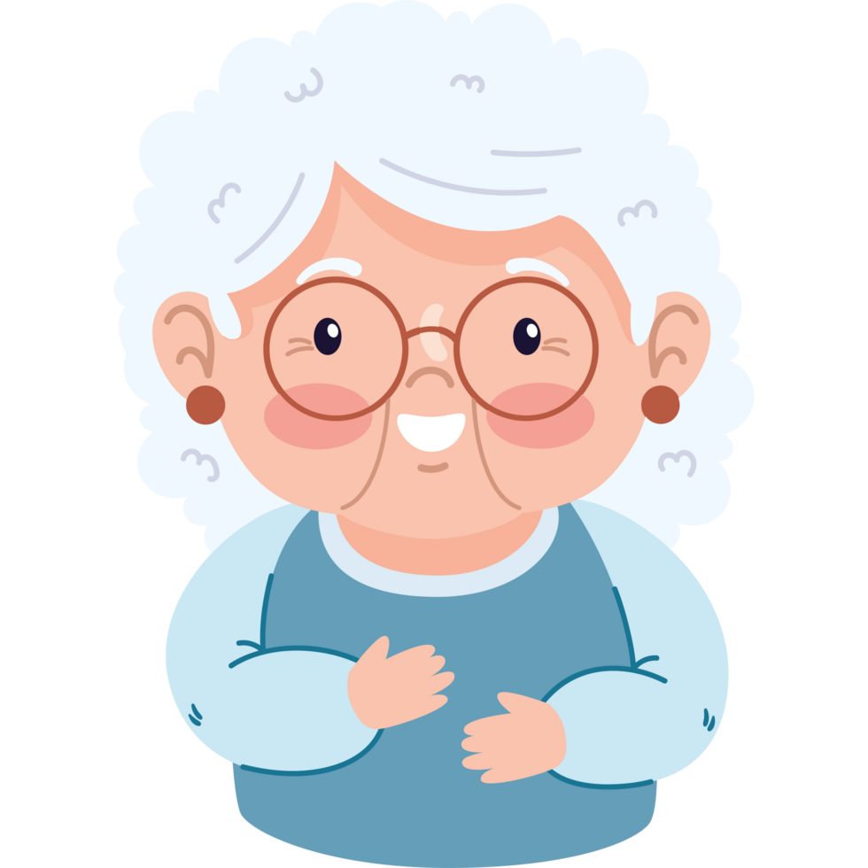grandma happy with eyeglasses png