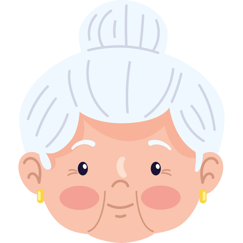 grandma happy cute face png