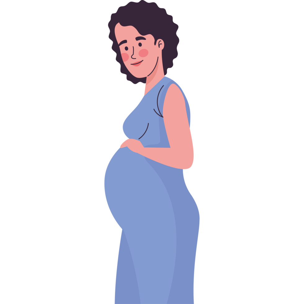 months pregnant woman waiting png