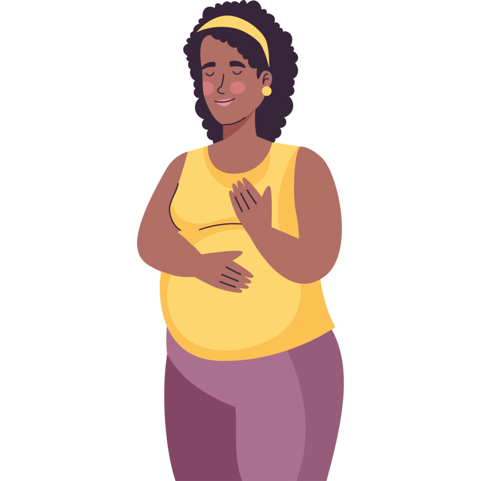 months pregnant afro woman png