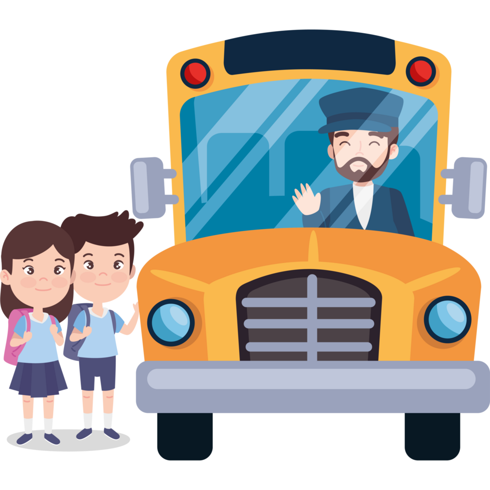 students bus and driver png