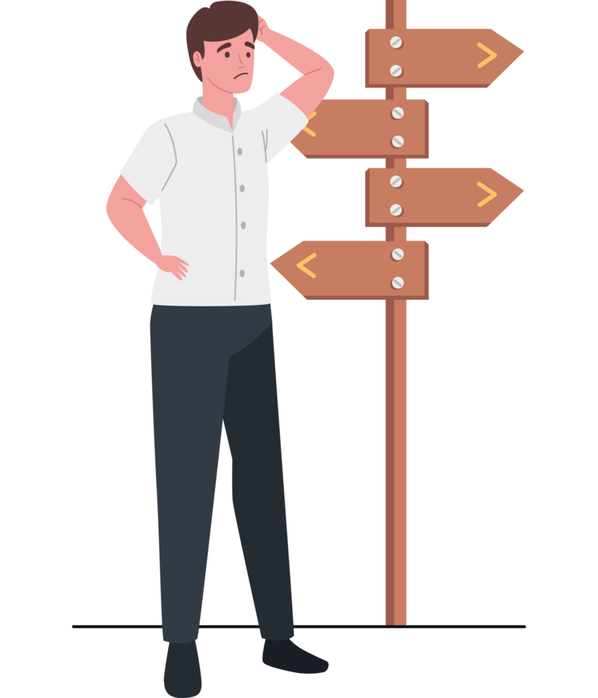 person choosing direction confused png