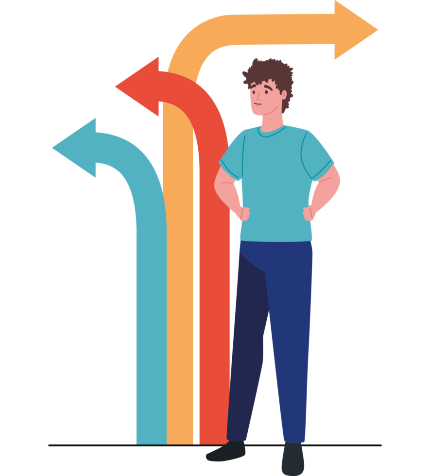 person choosing direction solution png