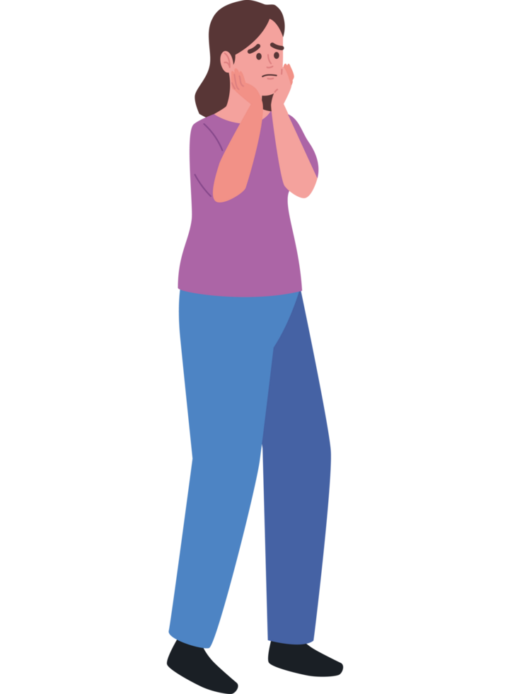 scared woman suffering claustrophobia design png