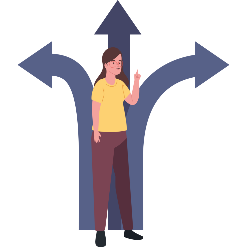 person choosing direction search png
