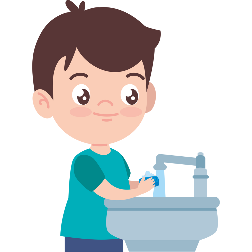 boy washing hands with soap png