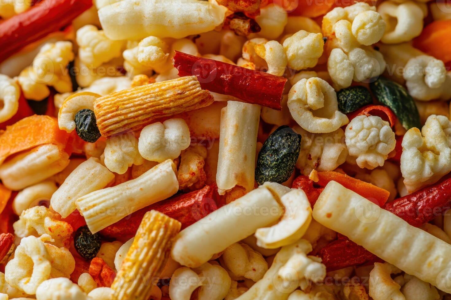 A pile of different types of dried vegetables photo