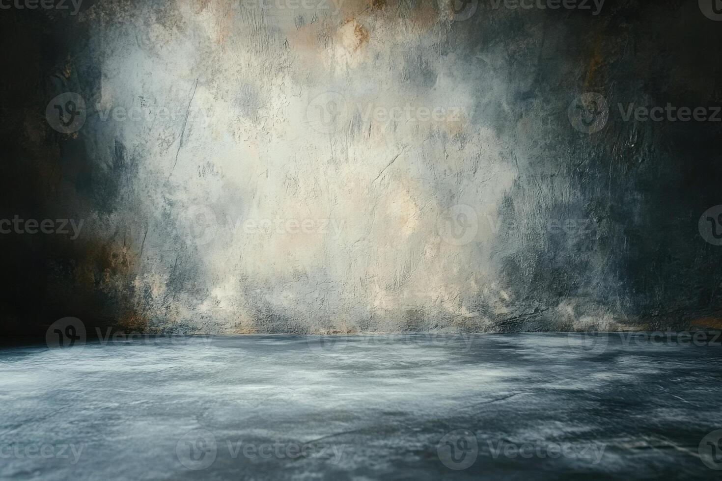 Dark concrete studio background with spotlight. photo