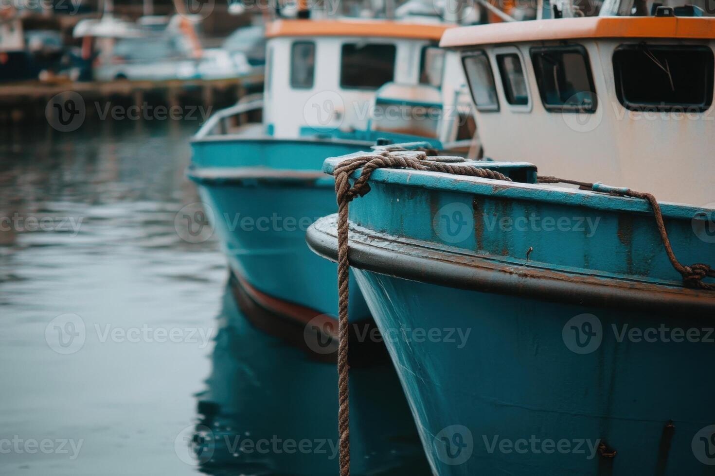 Two boats tied together photo