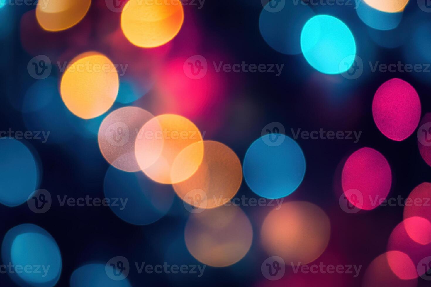 Abstract colorful bokeh lights on a dark background. photo