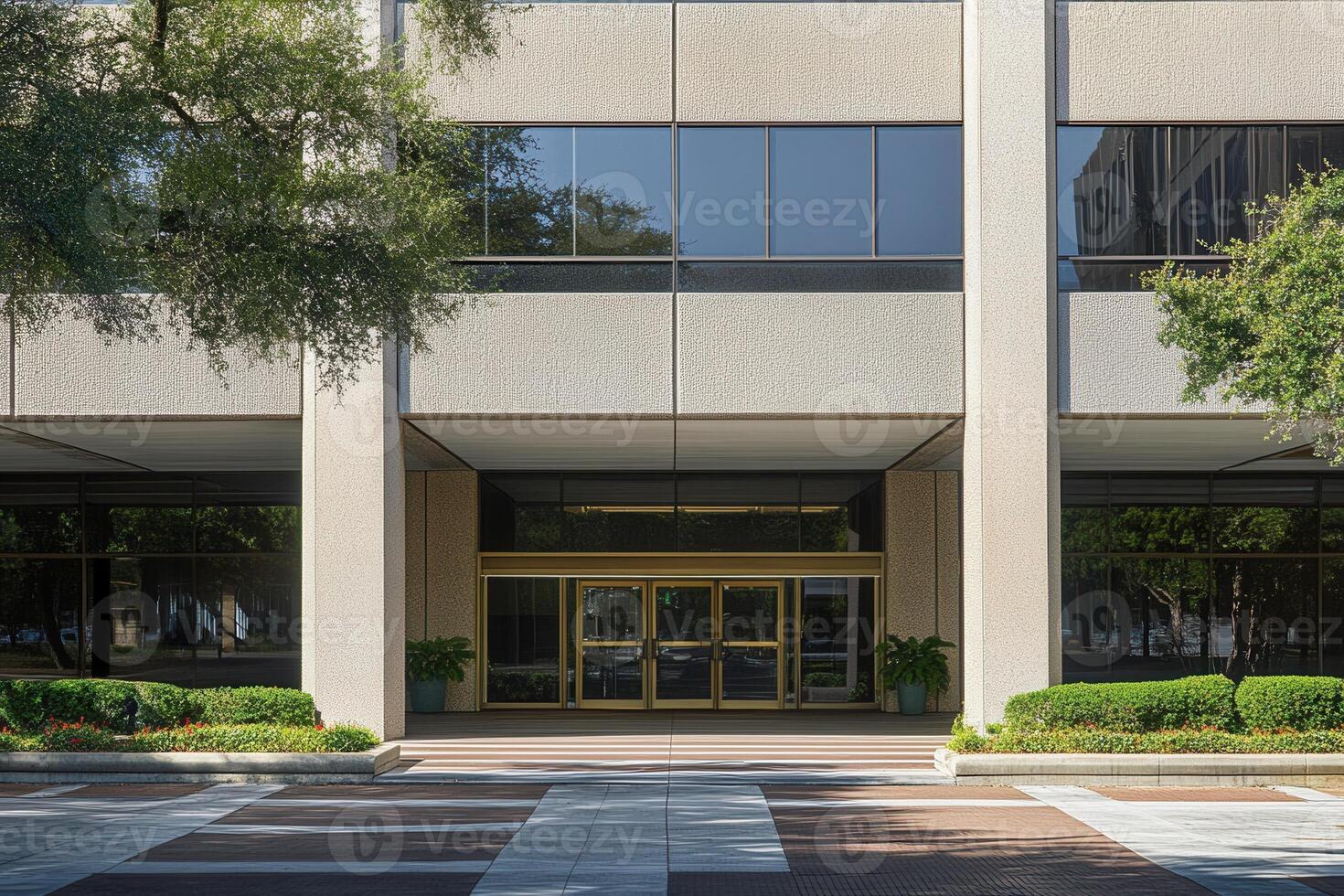 A large building with a large door and a large window photo