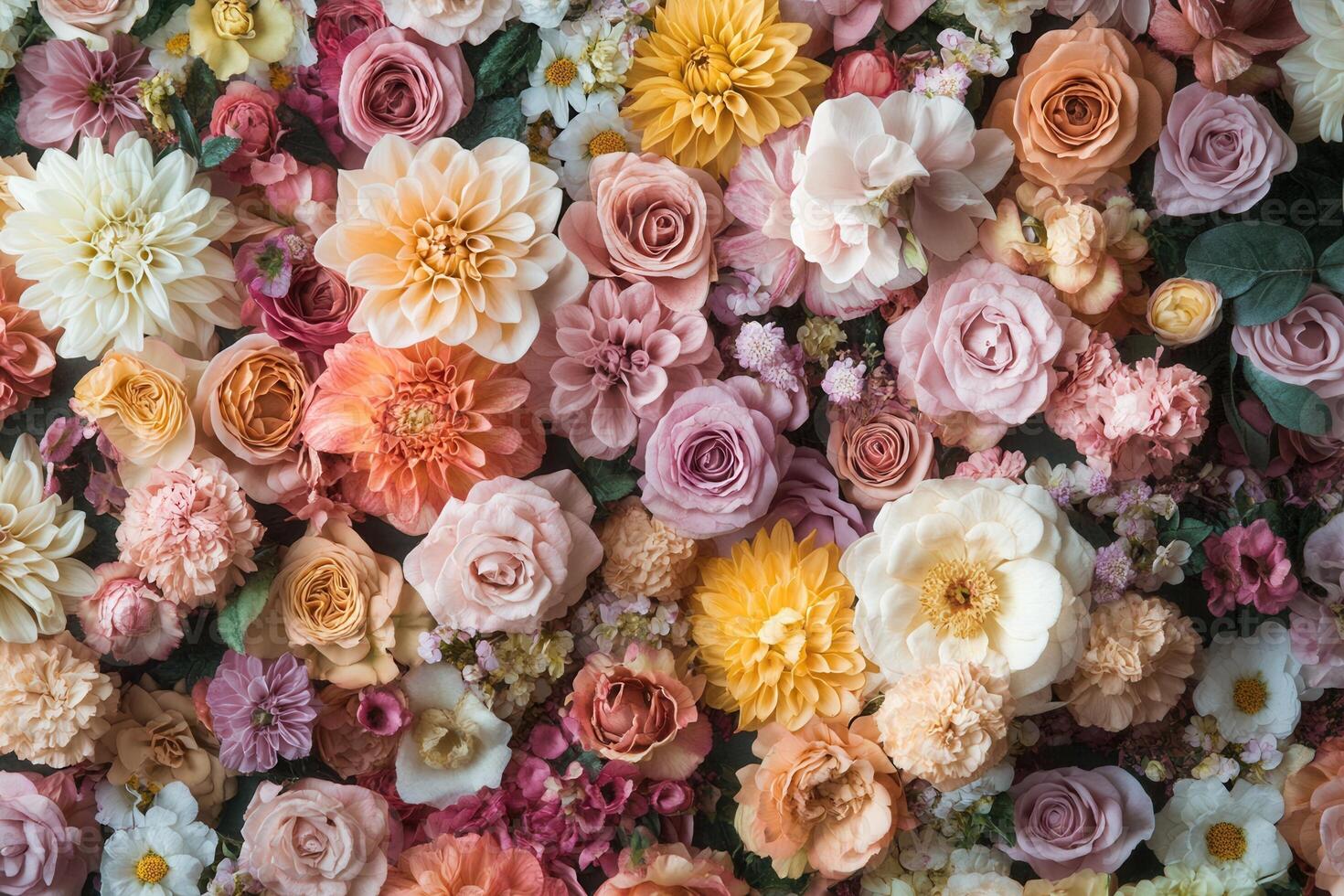 A close-up of a colorful flower arrangement. photo