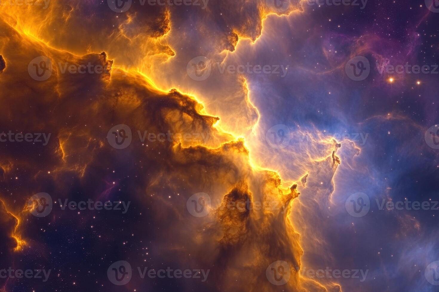 A cosmic nebula with vibrant colors and swirling gas clouds. photo