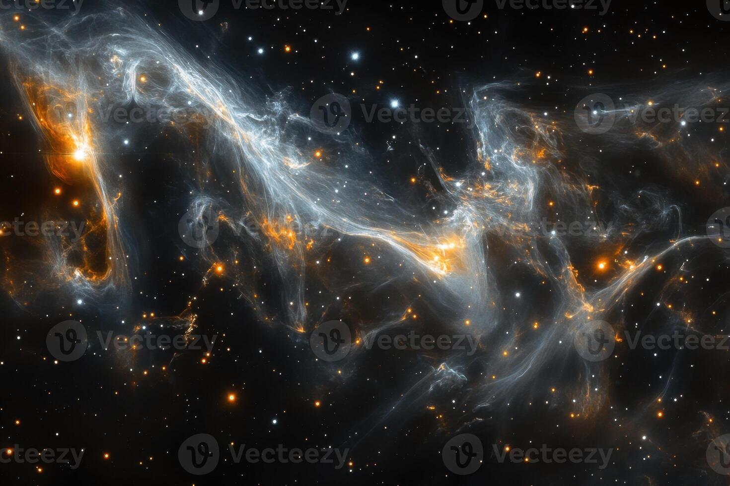 A stunning nebula with a vibrant, swirling pattern of gas and dust illuminated by distant stars. photo
