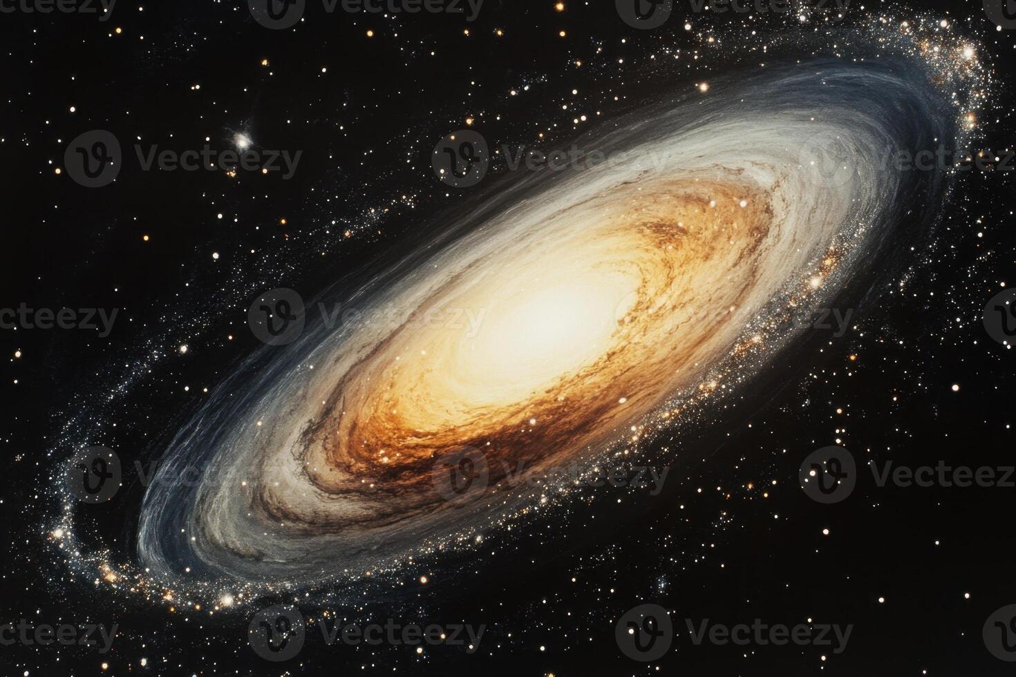 A stunning spiral galaxy, swirling with light and dust, against a backdrop of distant stars. photo