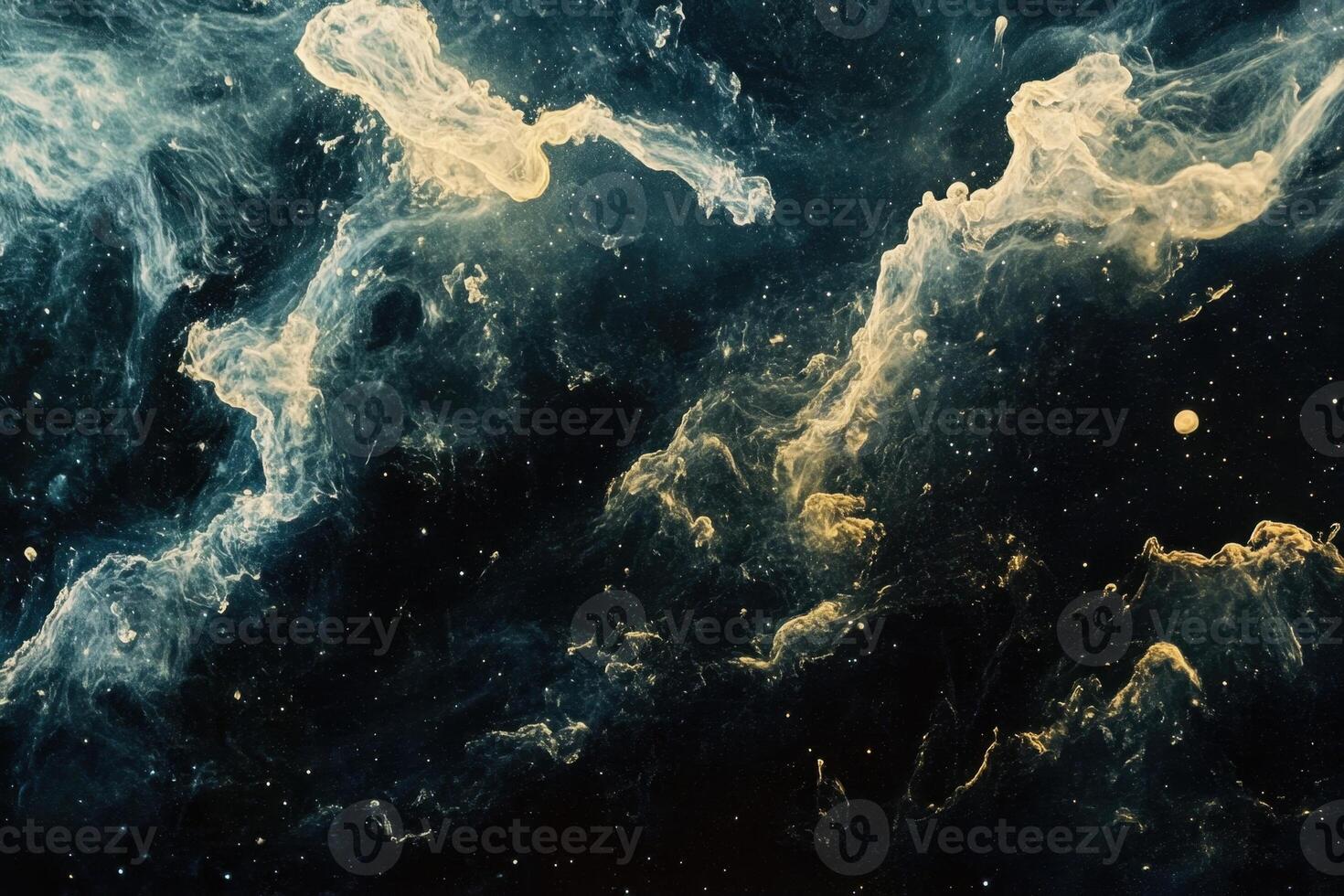 Abstract cosmic nebula with swirling clouds of gas and dust. photo