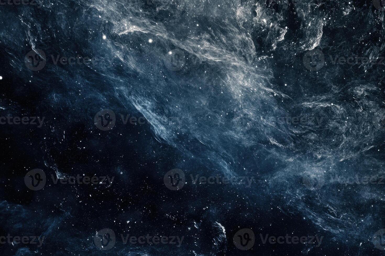 A vast, swirling nebula fills the night sky with its ethereal glow. photo