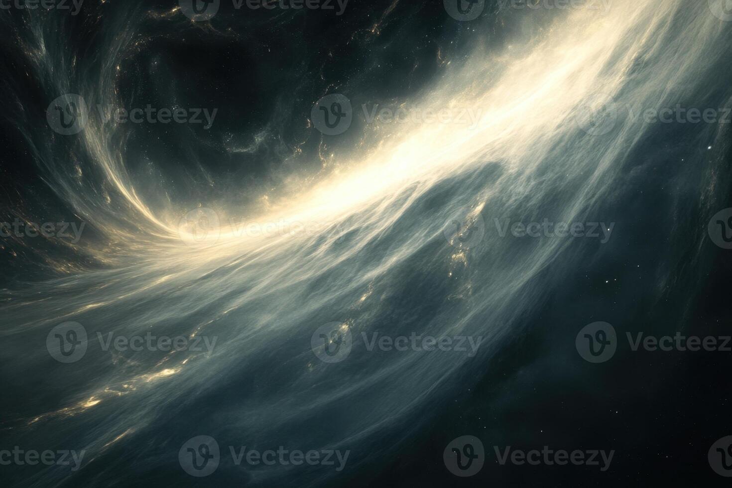 A swirling nebula of light and dust creates a beautiful and ethereal pattern in space. photo