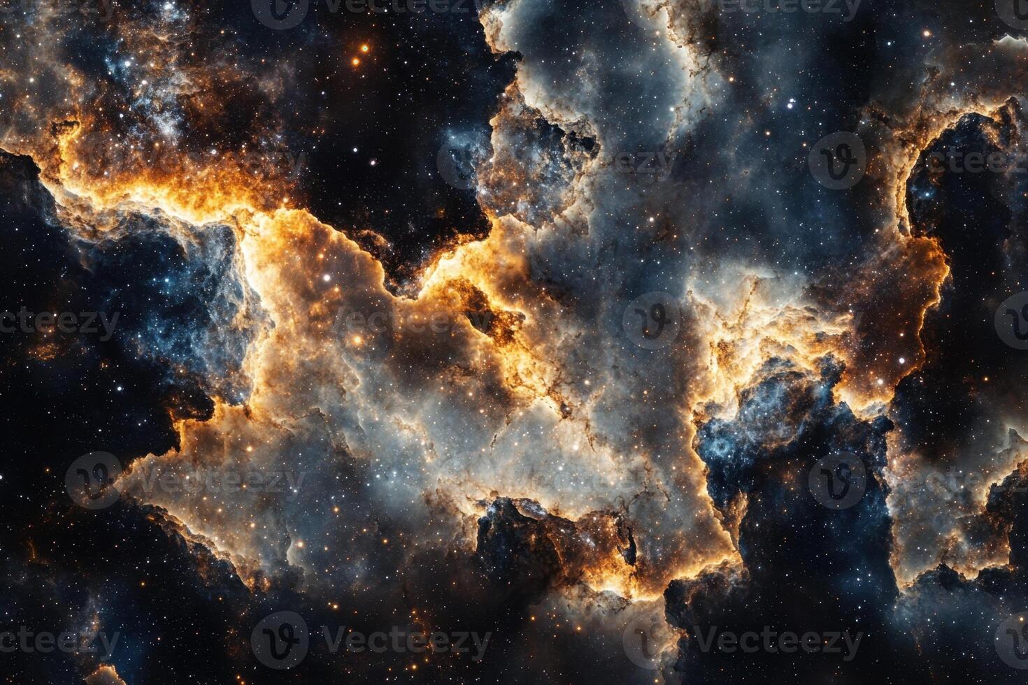 Cosmic clouds of gas and dust in a nebula. photo