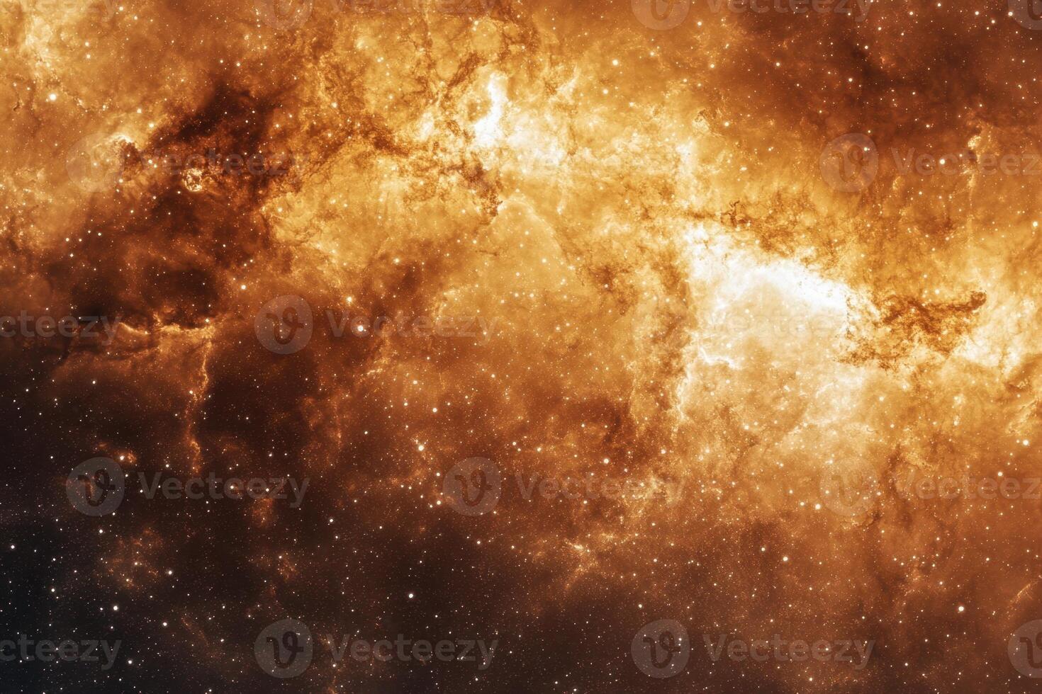 A swirling mass of gas and dust in a galaxy, illuminated by the light of stars. photo