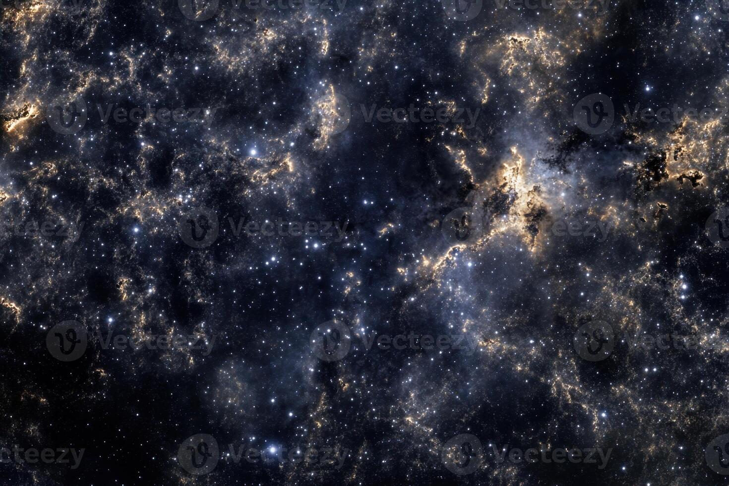 A swirling nebula of gas and dust with stars scattered throughout. photo