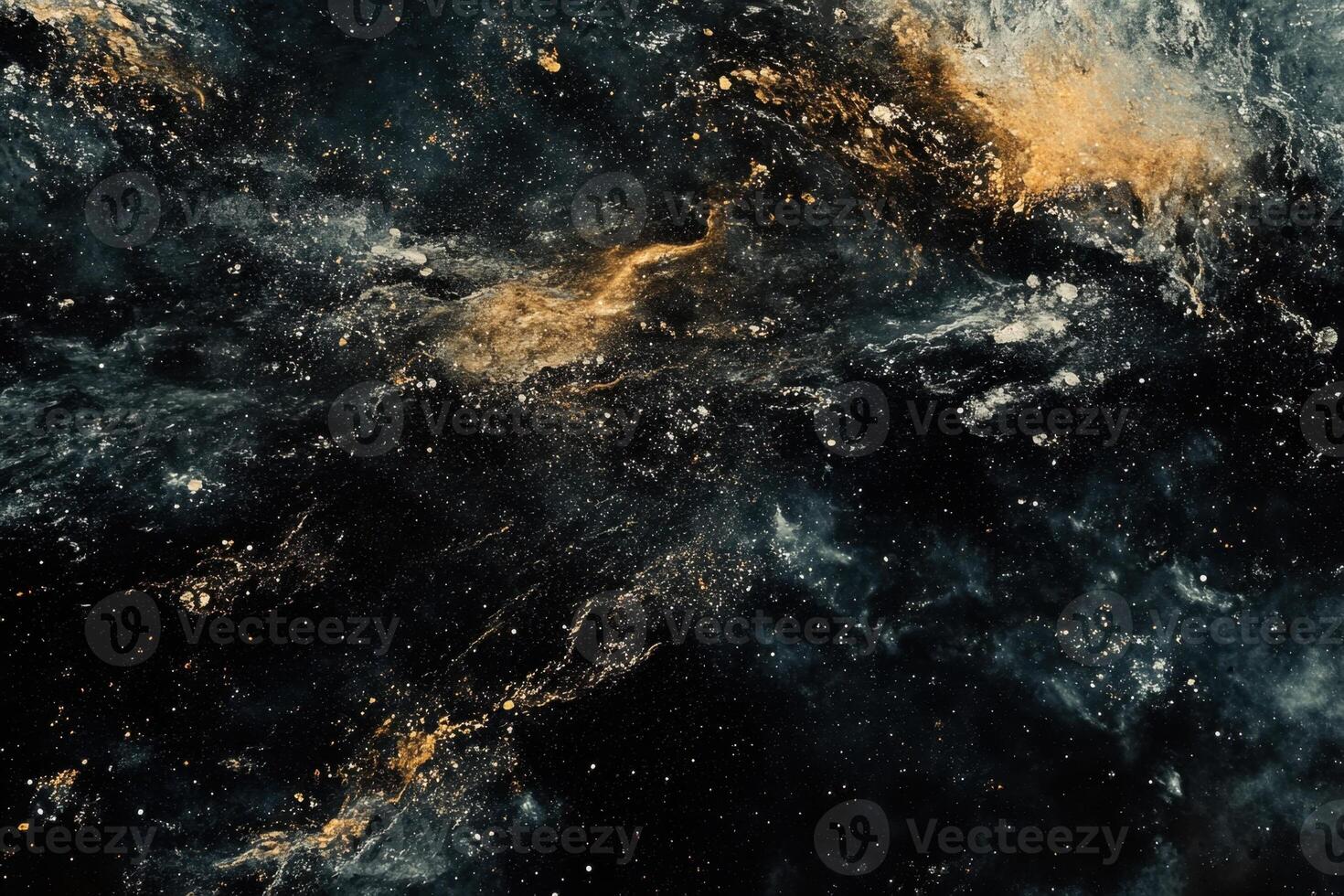 Abstract cosmic background with swirling nebulae and stars. photo