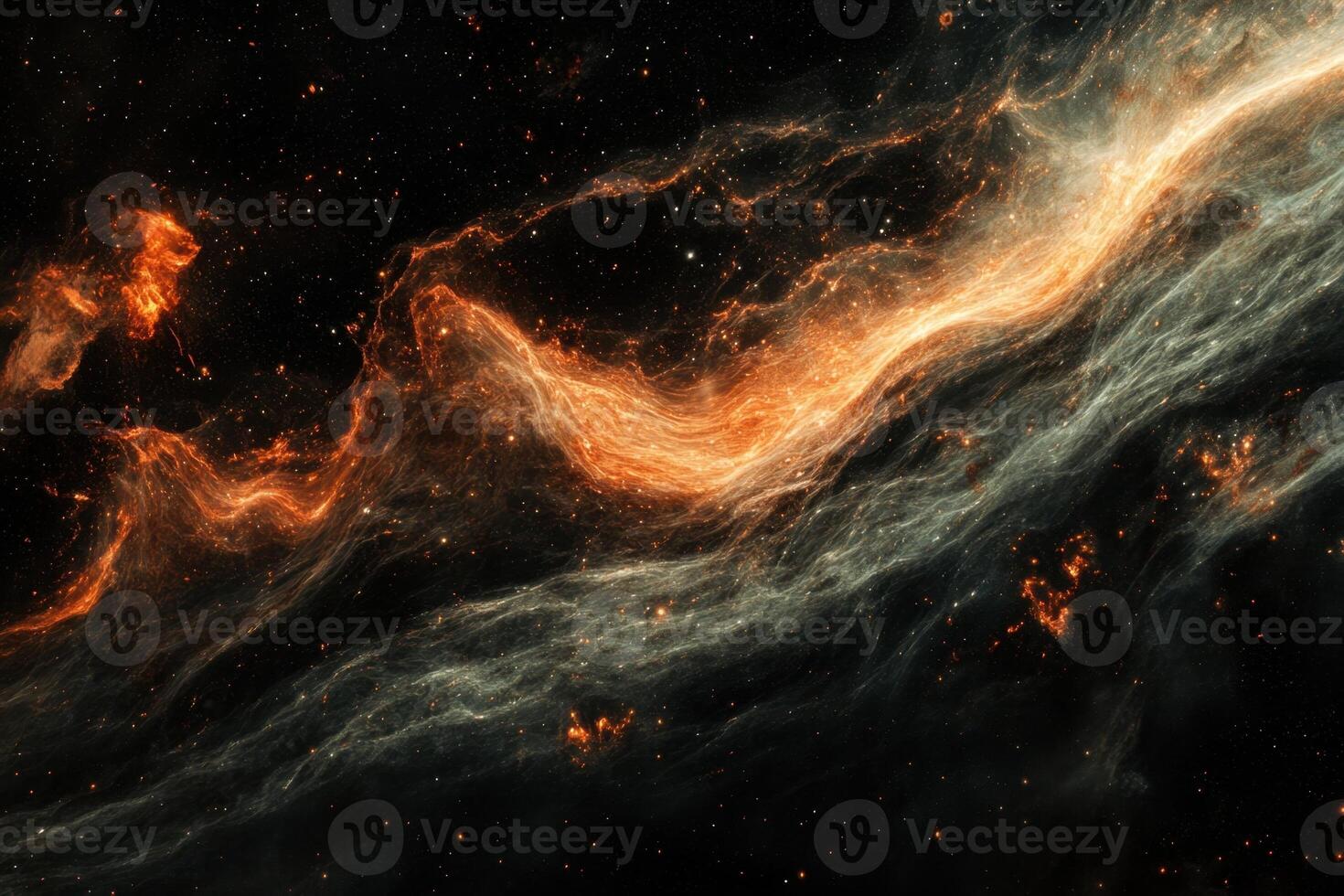 Abstract cosmic nebula with swirling clouds of gas and dust. photo