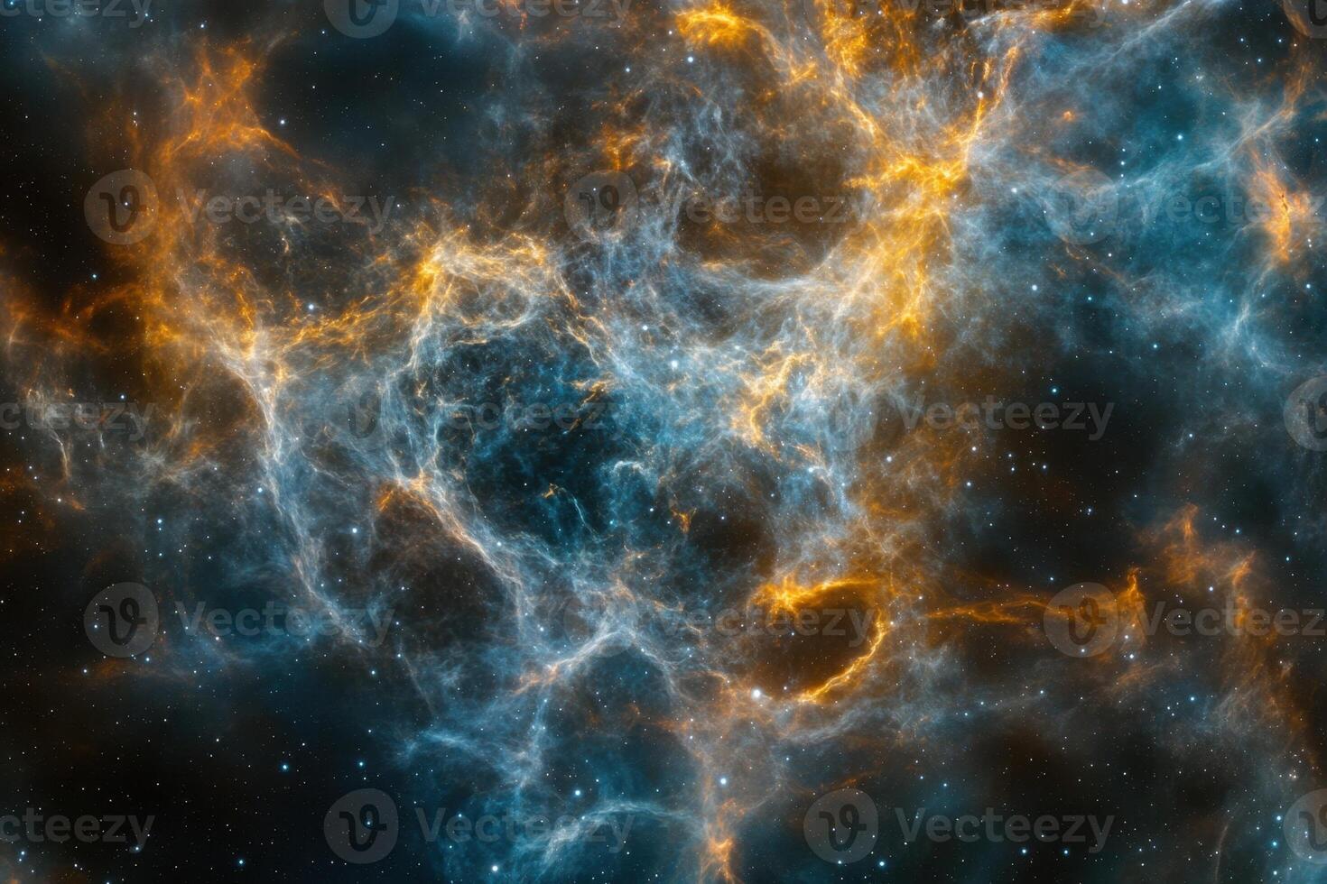 Abstract cosmic nebula with swirling gas and dust. photo