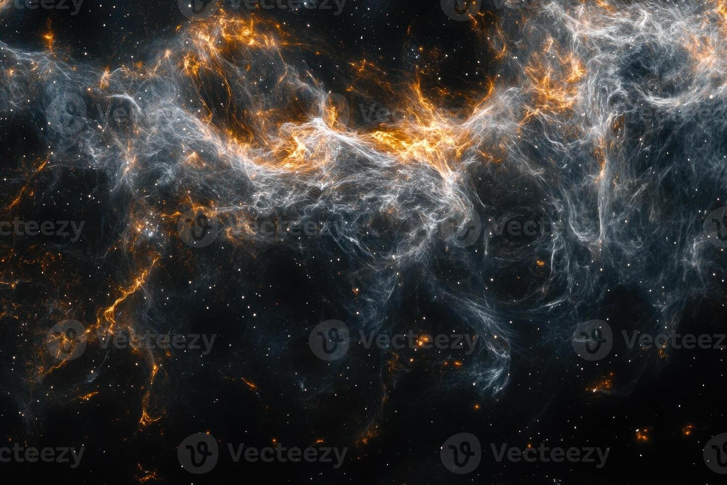 Abstract space background with swirling clouds of gas and stars. photo
