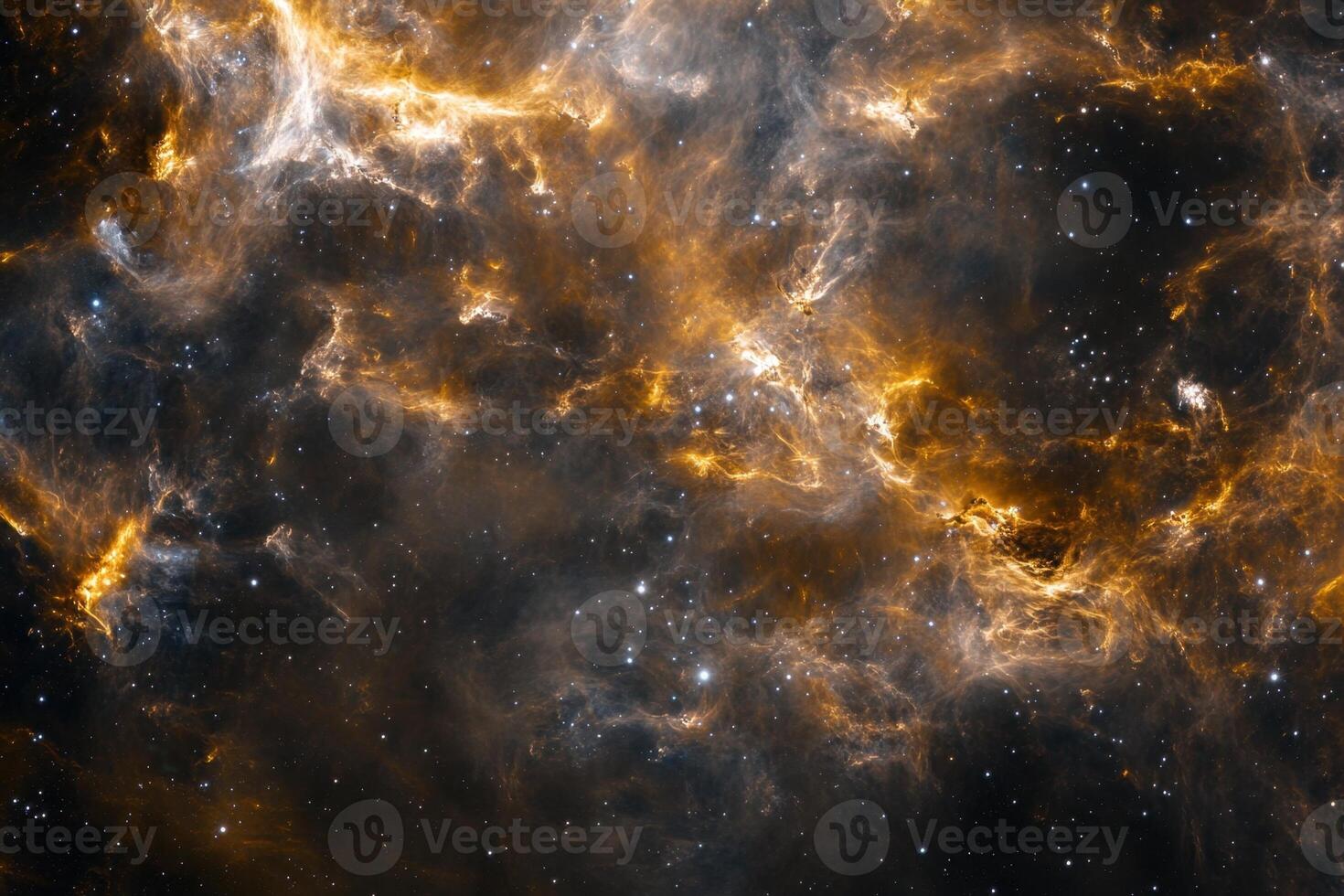 Cosmic clouds of gas and dust glow in vibrant colors. photo