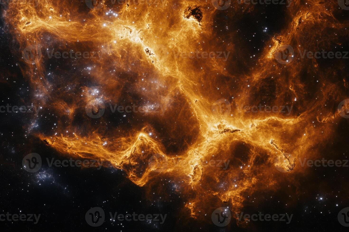Cosmic Nebula with glowing gas clouds and stars. photo