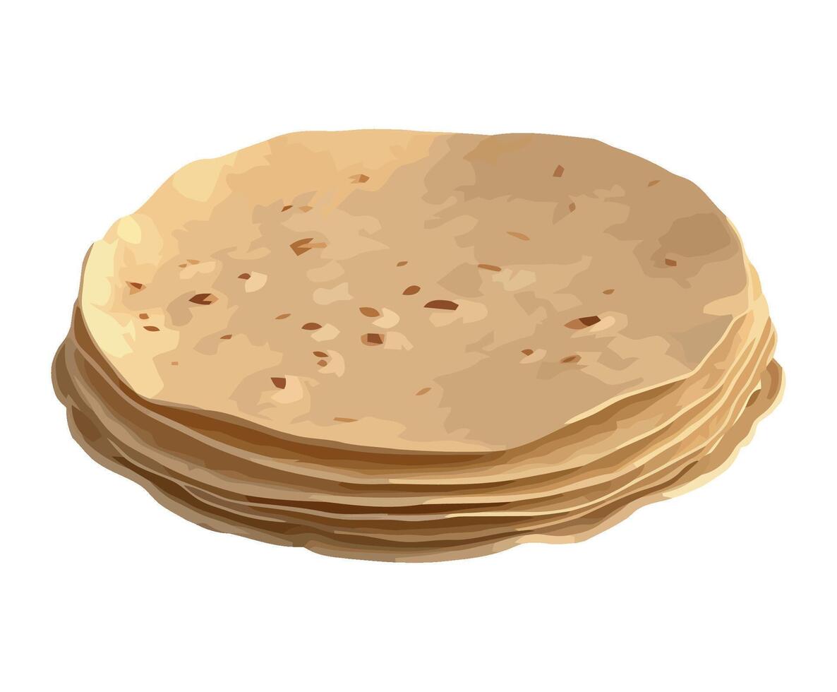 Stack of homemade pita bread icon icon isolated vector