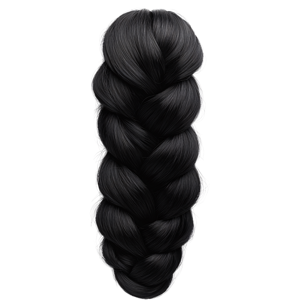 Long Black Braided Hair Beauty Fashion Style Texture png