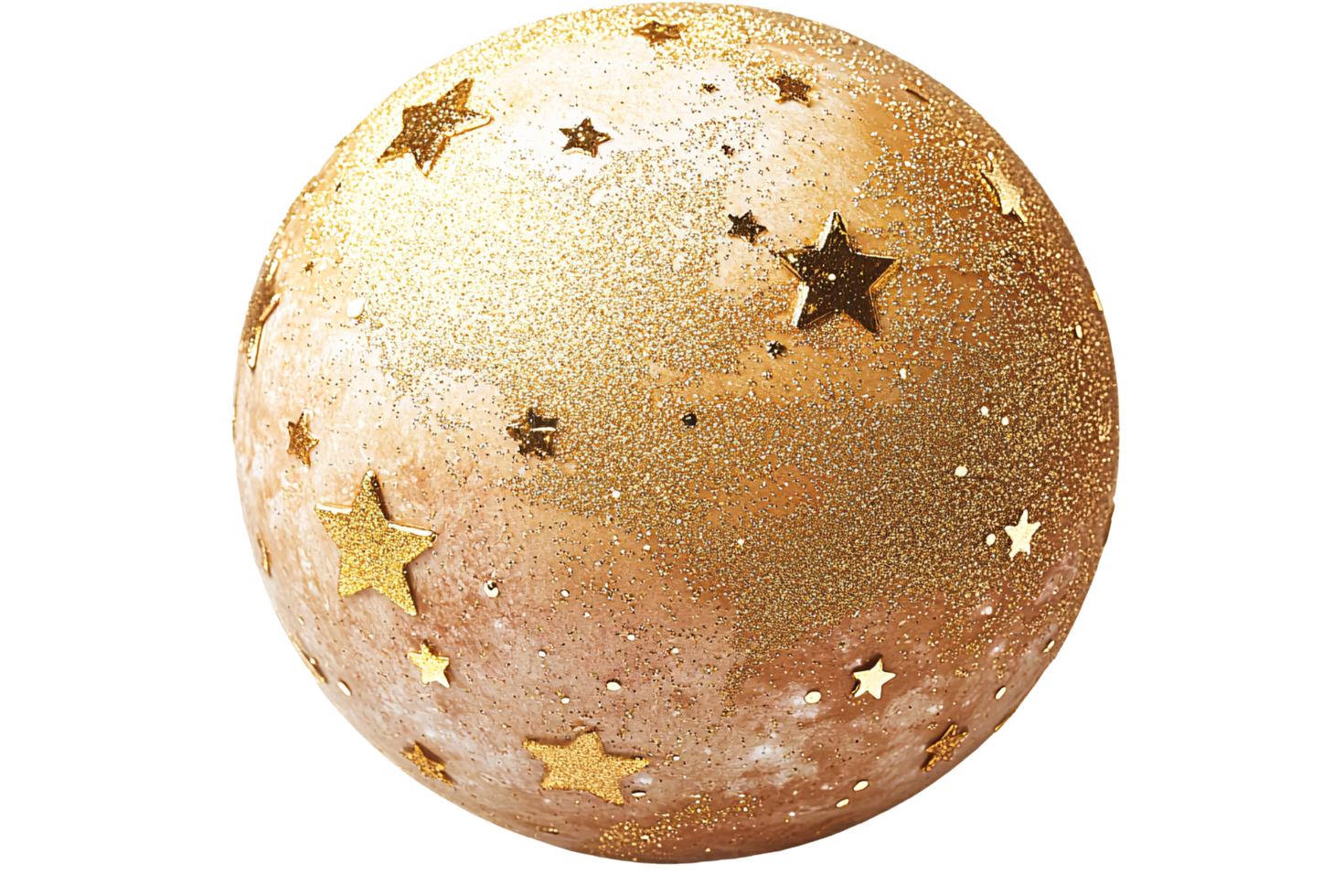 Sparkling Gold Christmas Ornament Festive Holiday Decoration Glitter Bauble png