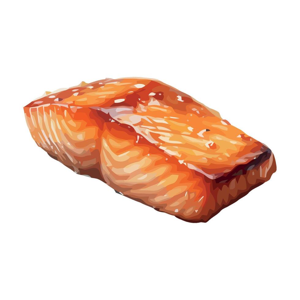 Fresh seafood fillet, grilled to perfection l icon isolated vector